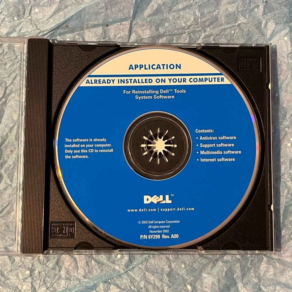 Dell Application Reinstalling Tools System Software | CD-ROM P/N 6Y299 Rev. A00